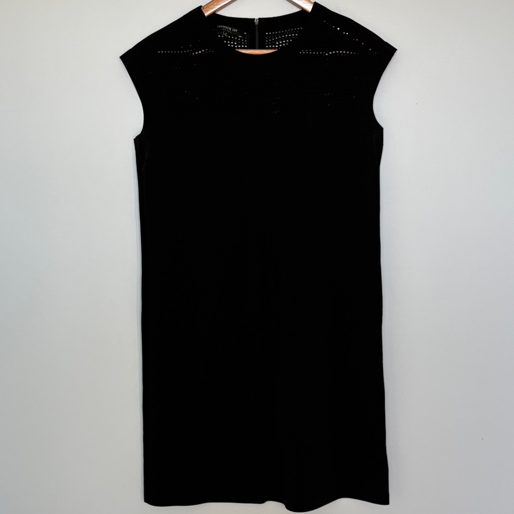 Lafayette 148 New York Black Cap Sleeve Mini Dress